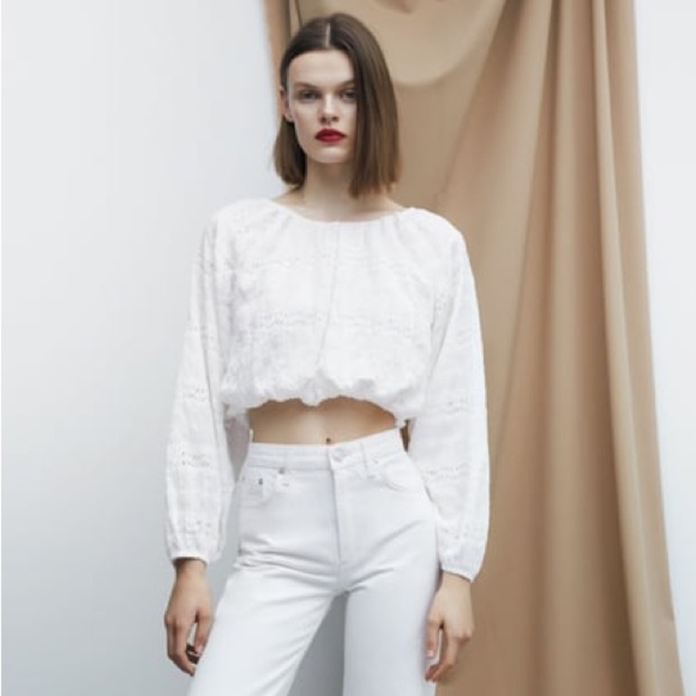 Zara cropped blouse